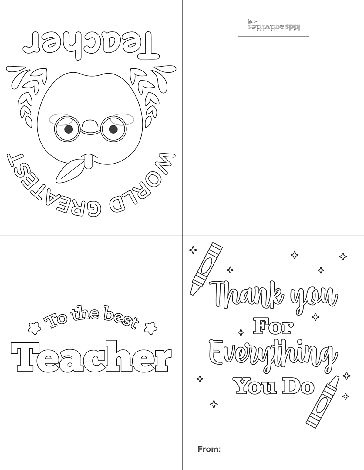 perfect printable thank you cards for teachers kids activities blog